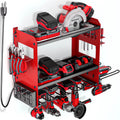 Heavy-Duty Wall-Mount Power Tool Organizer with Charging Station