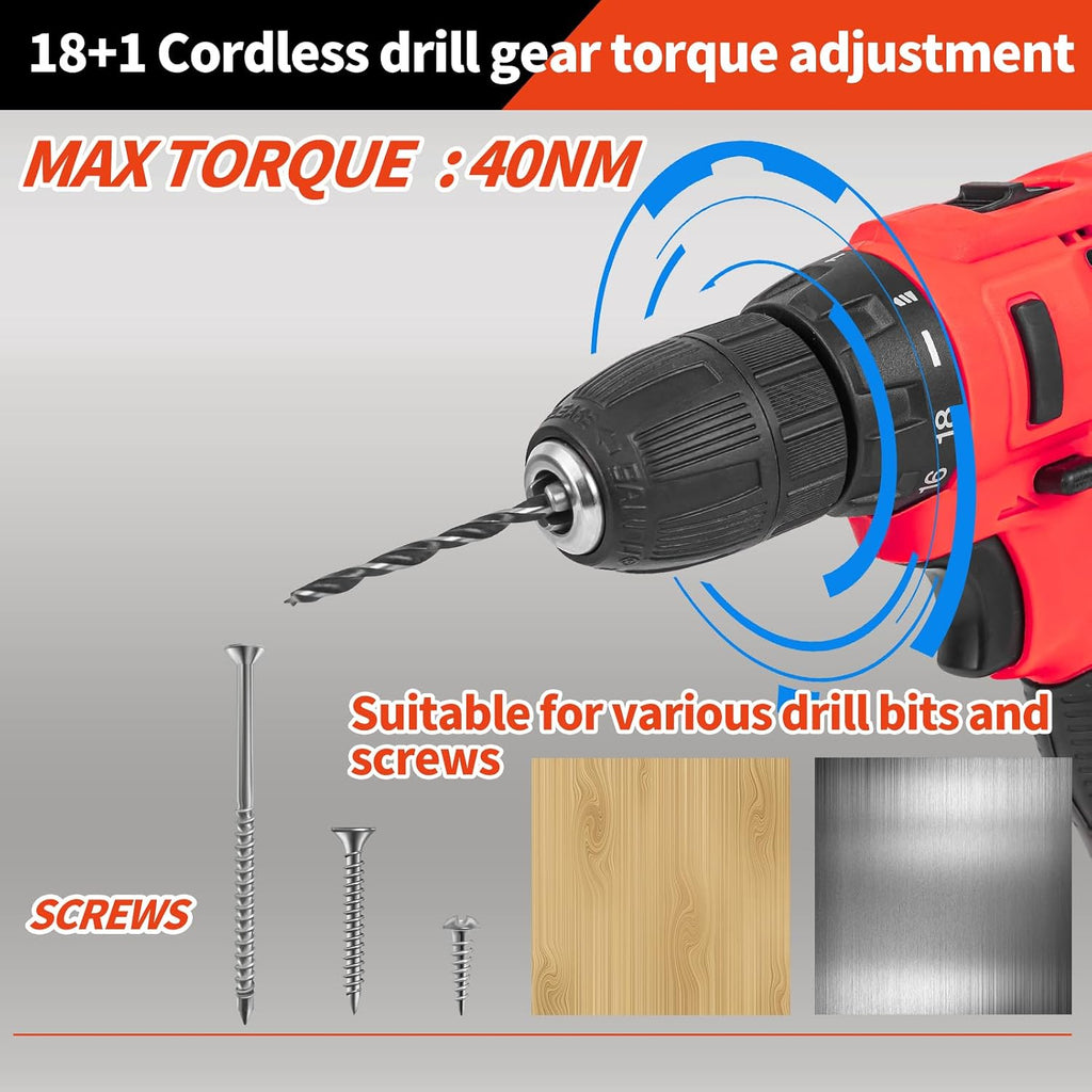 154-Piece Cordless Power Drill & Tool Set with Rolling Case