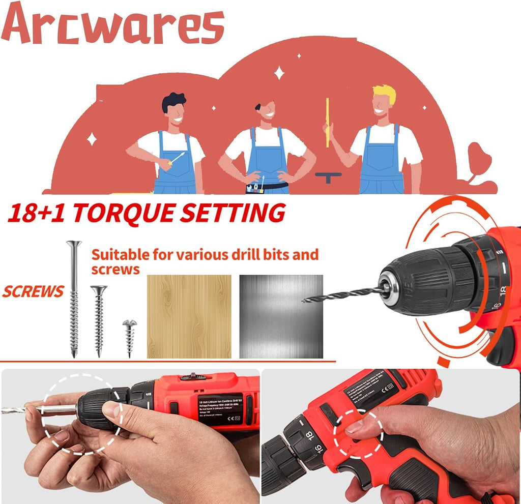 154-Piece Cordless Power Drill & Tool Set with Rolling Case