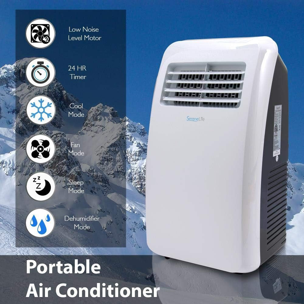 Compact Freestanding Portable Air Conditioner & SLPAC8 SLPAC 3-In-1 Portable Air Conditioner with Built-In Dehumidifier Function