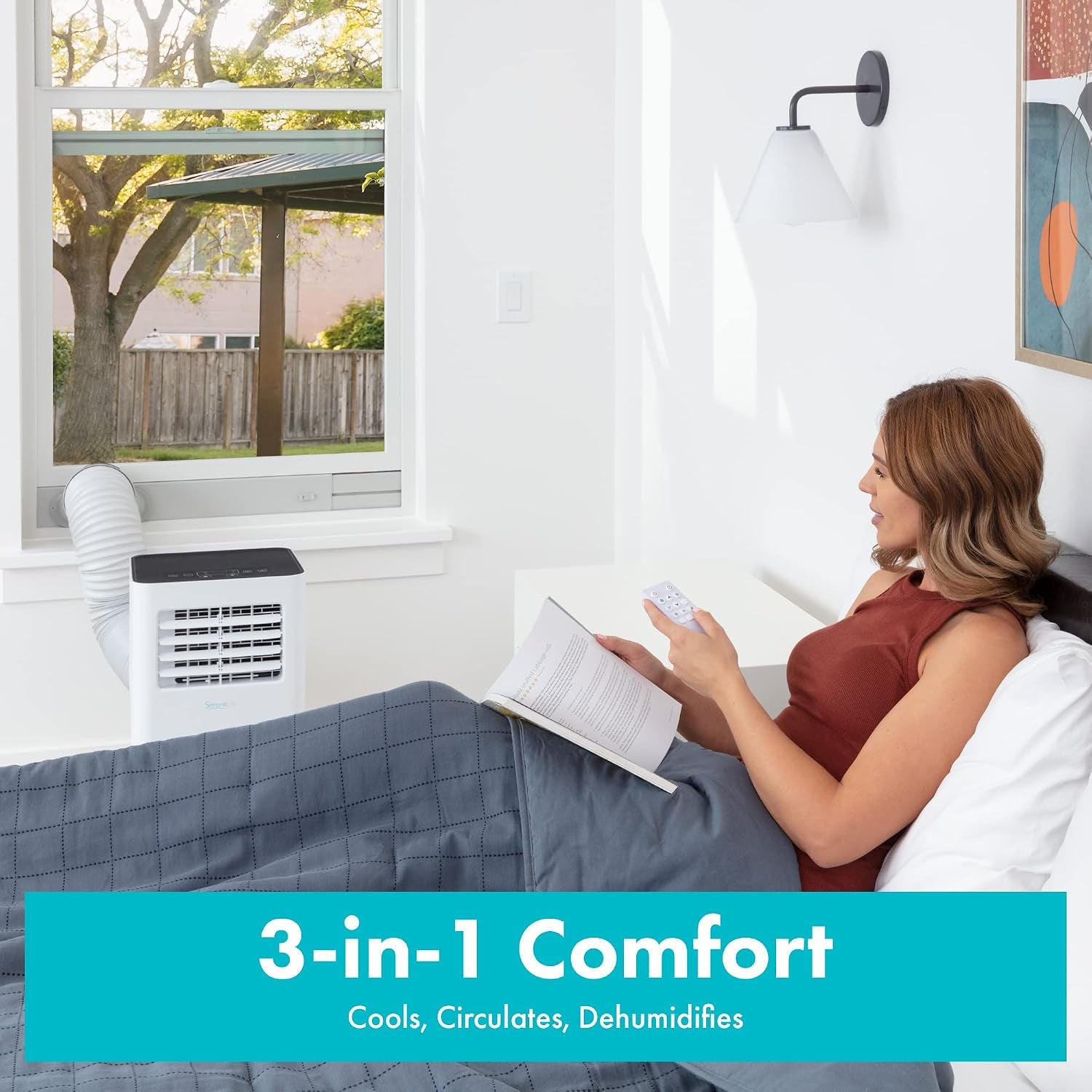 Compact Freestanding Portable Air Conditioner & SLPAC8 SLPAC 3-In-1 Portable Air Conditioner with Built-In Dehumidifier Function