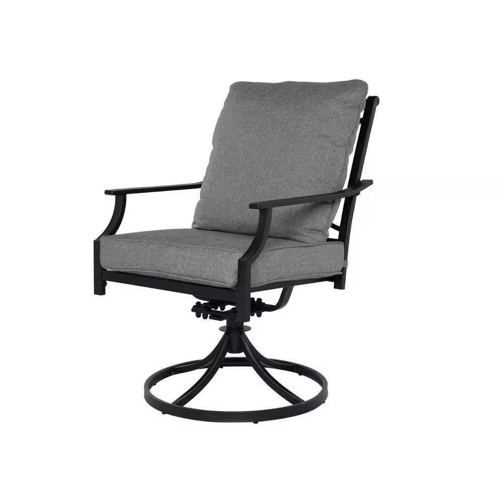 Outdoor Swivel Dining Set for 2, Metal Outdoor Rocking Chair, Outdoor Furniture Set with Cushions