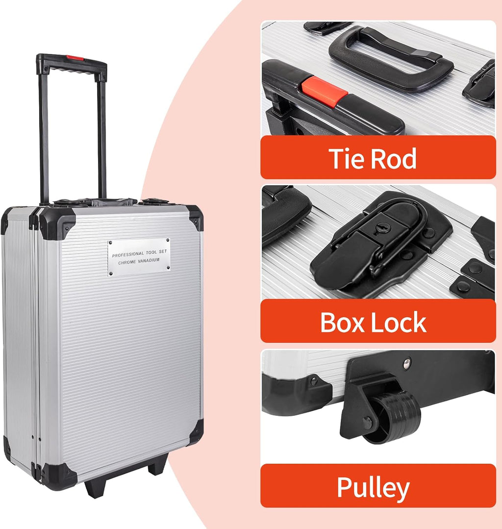 154-Piece Cordless Power Drill & Tool Set with Rolling Case
