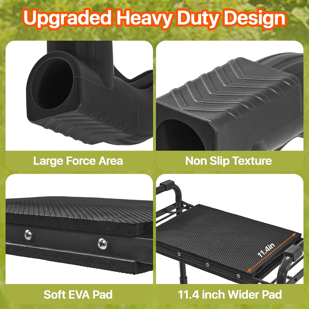 Garden Kneeler and Seat Heavy Duty, Wider and Thicker Kneeling Pad Stool | Foldable Gardening Kneeling Stool with 2 Tool Pouches, Gardening Gifts Tools for Women Mom Men Seniors Elder