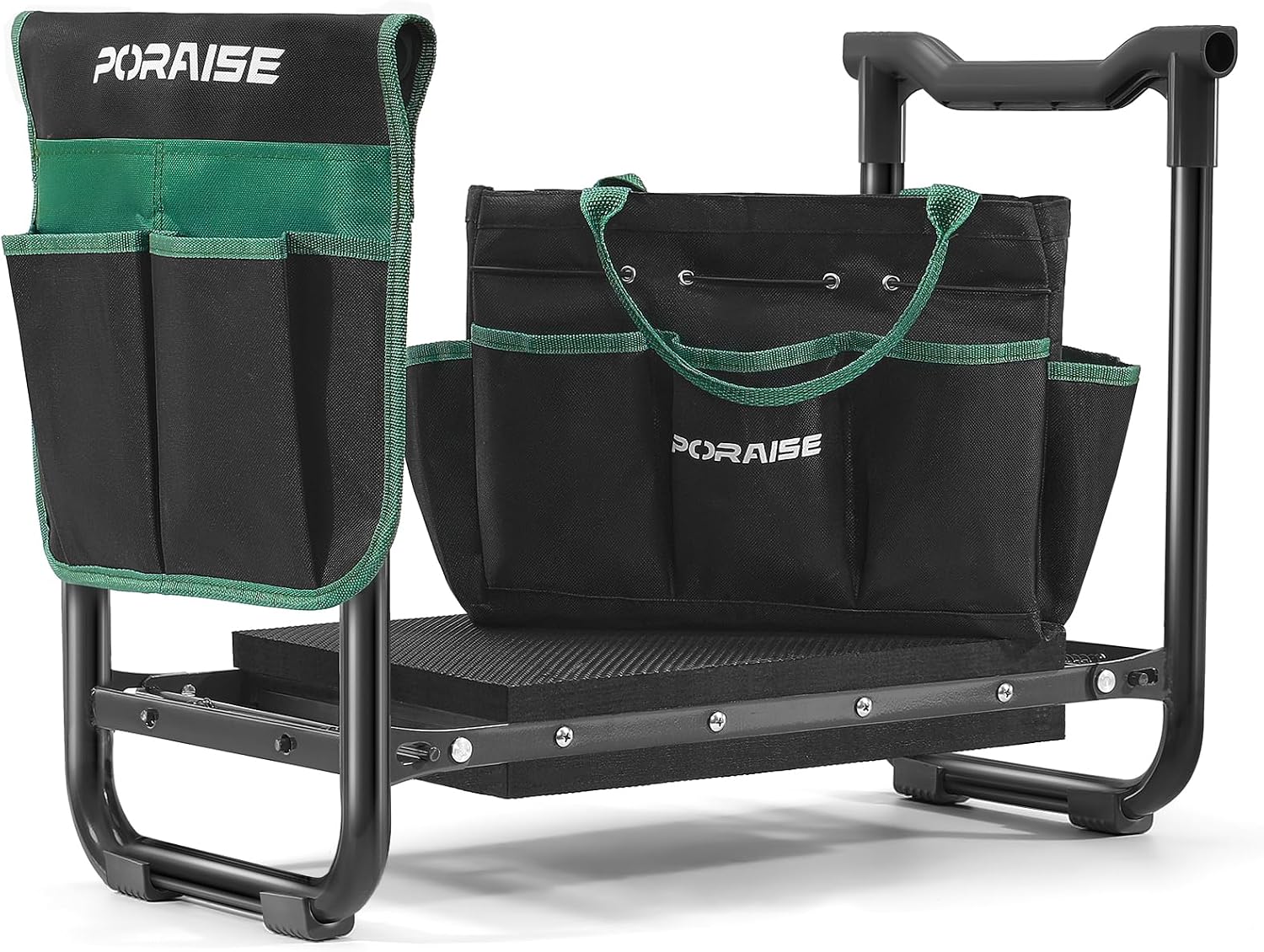 Garden Kneeler and Seat Heavy Duty, Wider and Thicker Kneeling Pad Stool | Foldable Gardening Kneeling Stool with 2 Tool Pouches, Gardening Gifts Tools for Women Mom Men Seniors Elder