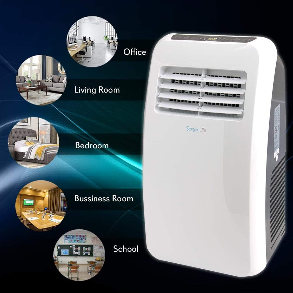 Compact Freestanding Portable Air Conditioner & SLPAC8 SLPAC 3-In-1 Portable Air Conditioner with Built-In Dehumidifier Function